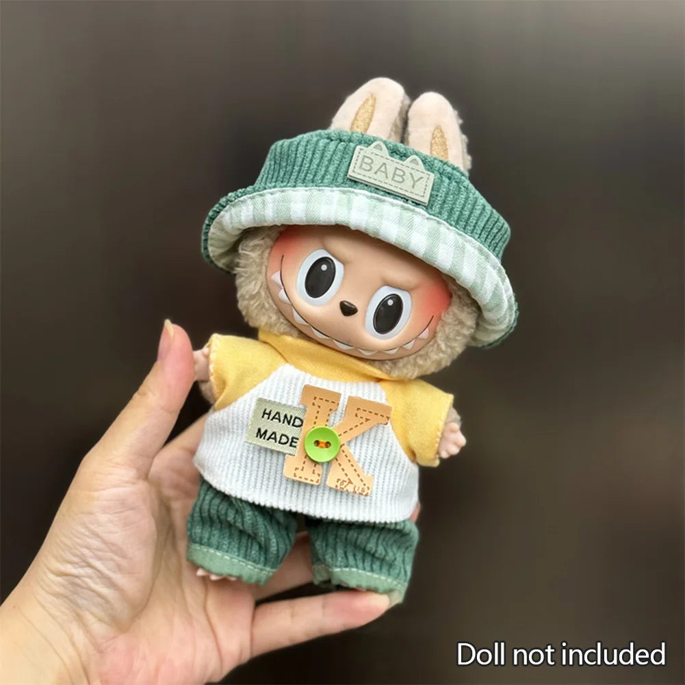 Fashion Labubu Clothes Outfit – Ropa Doll Accessories Suspenders Suit for 15cm & 17cm Labubu V1/V2 Plush Dolls