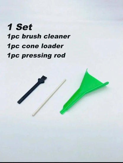 Pre-Rolled Cone Loader Tool Set – Includes Cone Loader, Cleaning Brush & Pressing Rod for Tobacco
