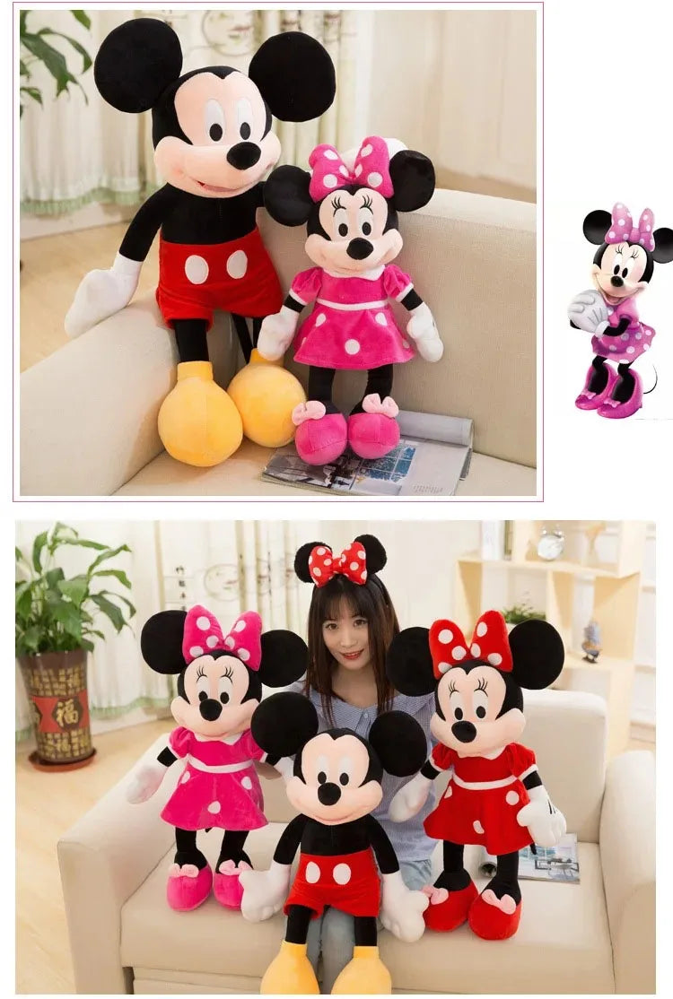 Disney Mickey & Minnie 35cm Plush Toy Cute Couple Red Pink Gift for Kids