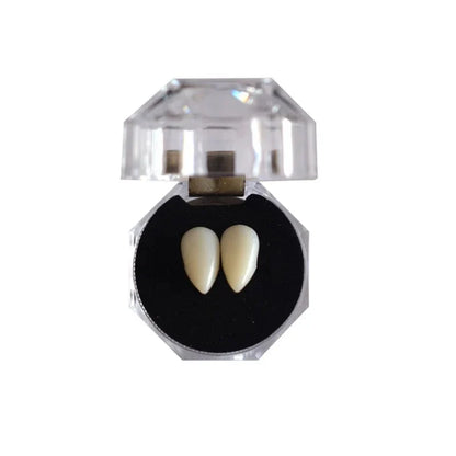 Vampire Fangs False Teeth - Halloween Costume Props with Denture Adhesive for Parties & Decor