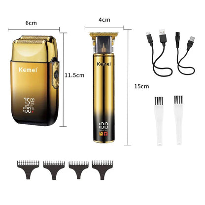 Kemei Hair Trimmer – Electric Razor & Foil Shavers, Professional Beard Trimmer for Men, Grooming Kit & Barber Clippers