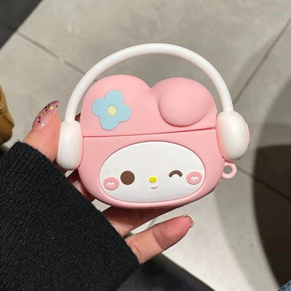 3D Cartoon Silicone Case for AirPods 4 (2024) & AirPods Pro 2/3 — Protective Earphone Charging Cover with Hook