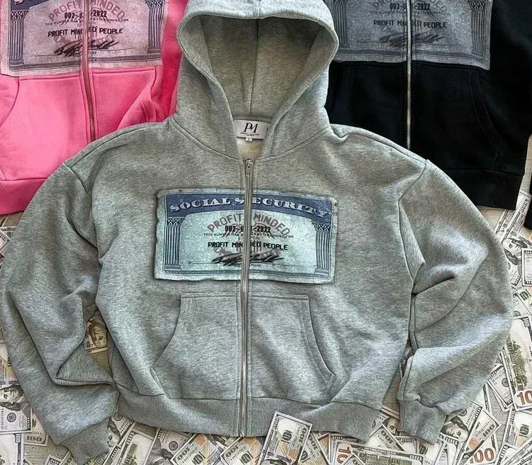 Y2K Retro Autumn Hoodies for Men & Women – Personalized Printed Street Style Long Sleeve Hooded Cardigan