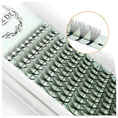 10D Premade Volume Eyelash Fans – Long Stem 3D-6D Pointy Base False Lash Clusters