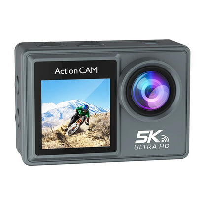 5K Action Camera – 4K 60FPS Dual IPS Touchscreen, WiFi, 170° Wide-Angle, 30M Waterproof, 5X Zoom, Anti-Shake, Remote Control