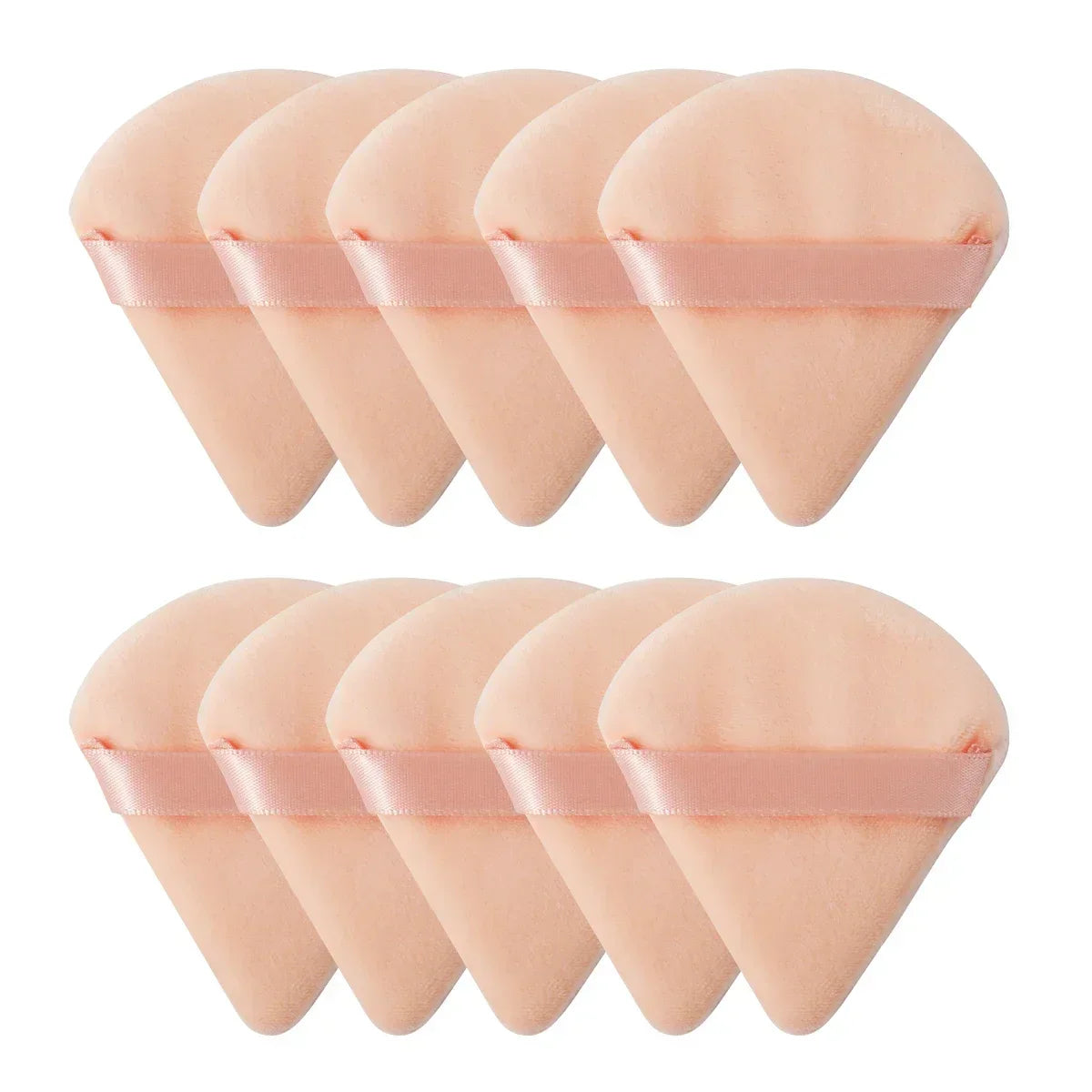 10/20PCS Triangle Velvet Powder Puffs – Mini Face Makeup Sponges, Washable & Lightweight Cosmetic Tools