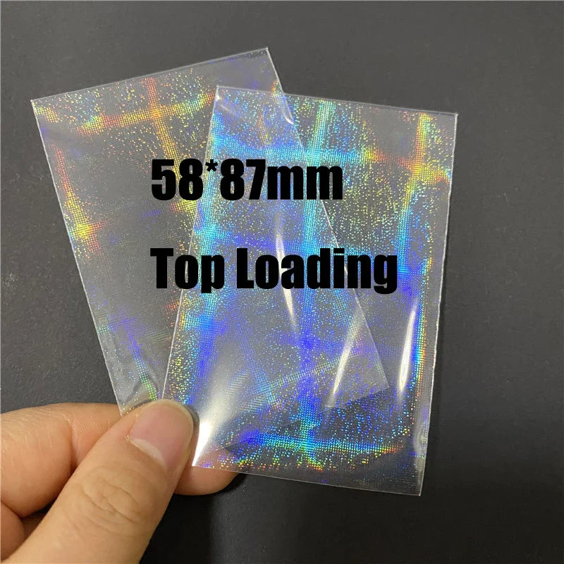 50pcs Heart-Shaped Foil Card Sleeves — 11 Styles, Top-Loading Protector for Pokémon, YGO, Board Games, Photos & K-Pop Cards