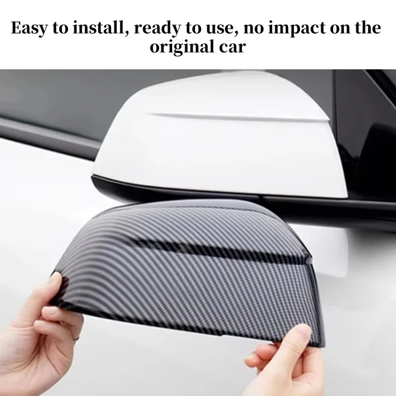 Carbon Fiber Side Mirror Covers - Tesla Model Y Juniper 2025 ABS Rearview Mirror Exterior Accessories