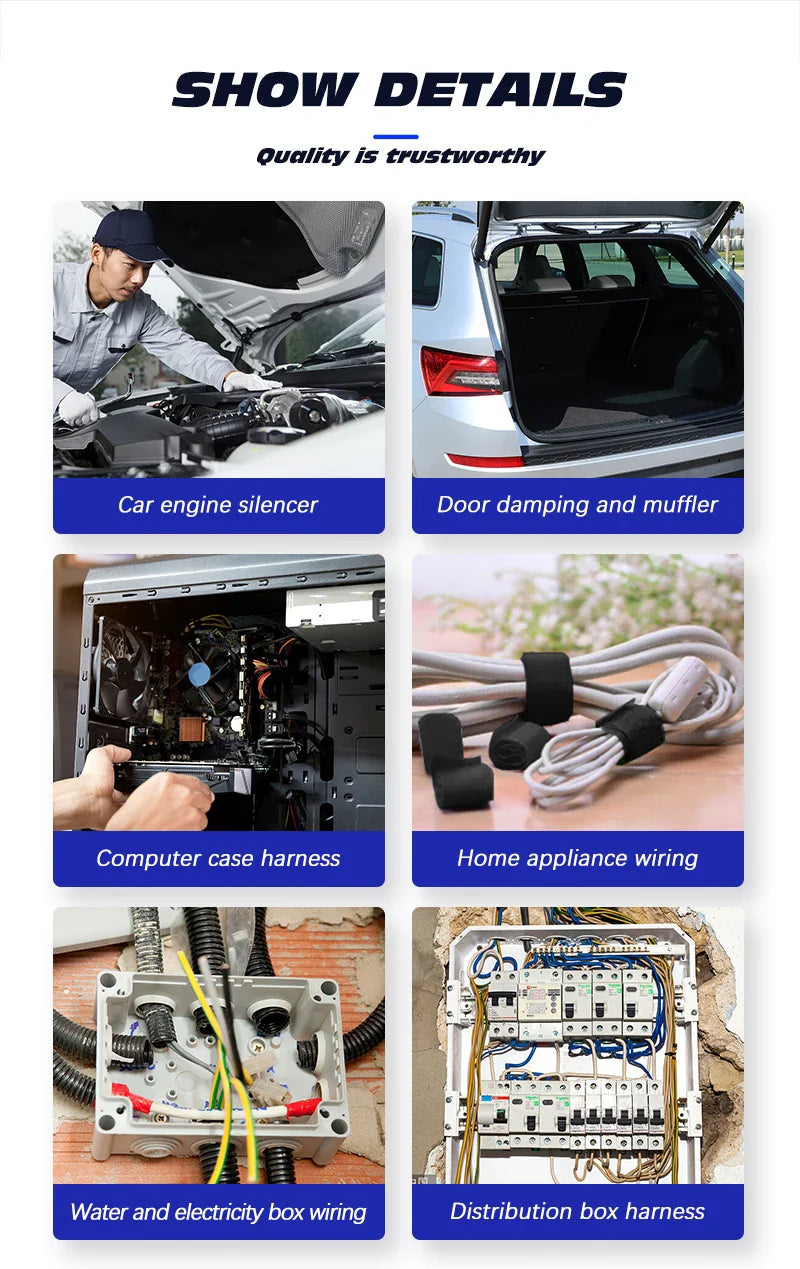 15M Heat-Resistant Fabric Tape – 9/15/19/25/32MM Adhesive Cloth for Automotive Cable, Wiring Harness & Electrical Loom