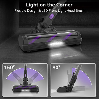 INSE S10 Cordless Vacuum Cleaner - 6 in 1 Stick Vacuum with 30Kpa 350W Suction, Max 50 Min Runtime Rechargeable Vacuum