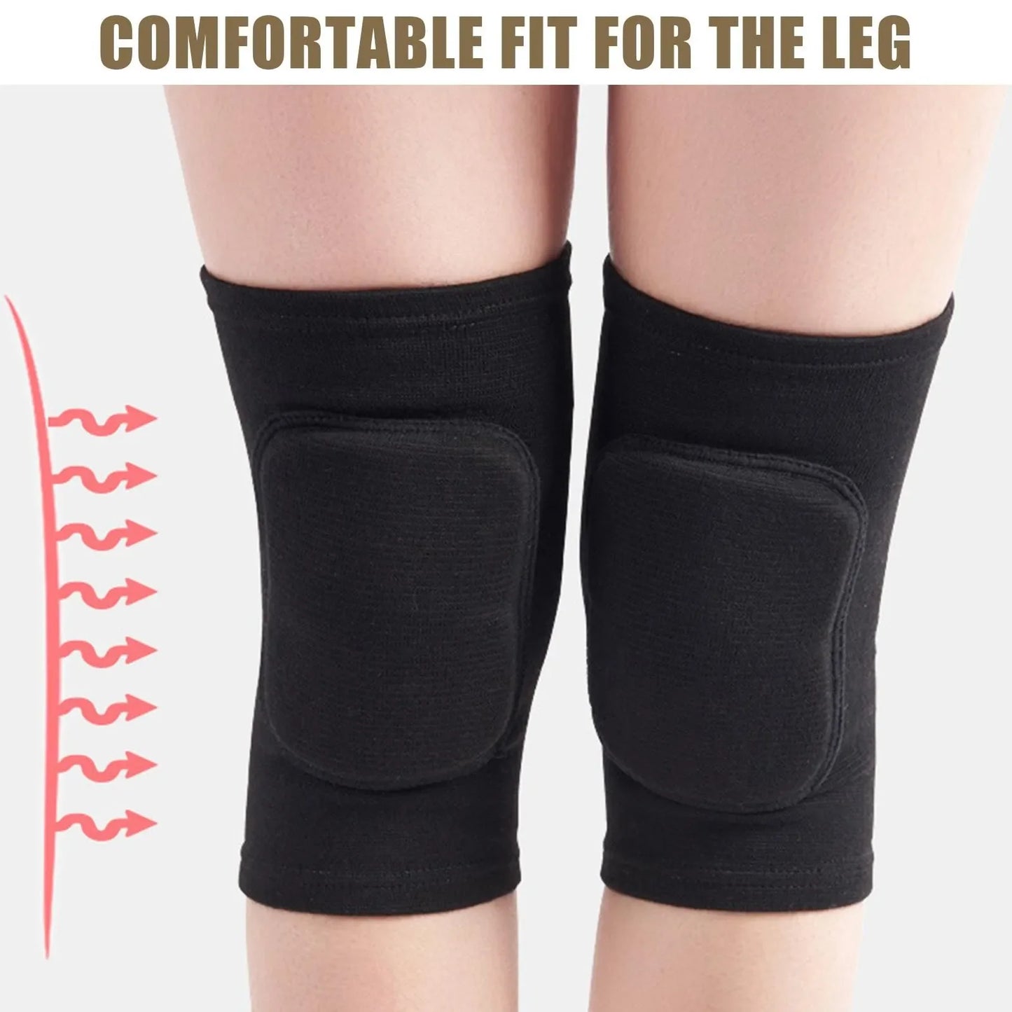 2PCS Sports Compression Knee Pads – Elastic Thickened Sponge Knee Brace for Workout & Dance