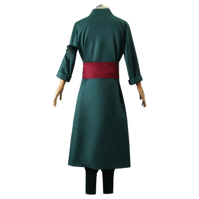 Roronoa Zoro Cosplay Costume - Anime Kimono Robe Cloak Uniform with Earrings for Halloween & Comic Con
