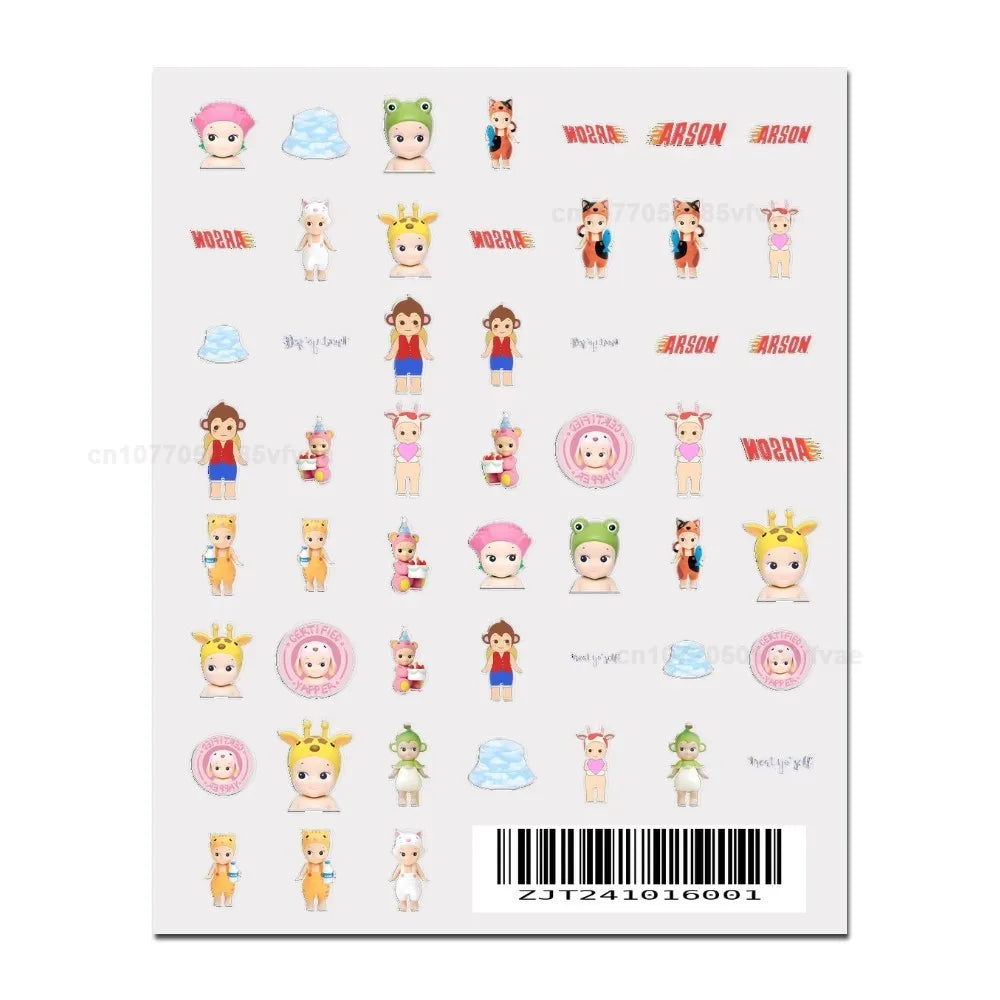 S-Sonnies Angels 3D Nail Art Sticker – 1PCS Adhesive Cartoon Decal for Manicure Design