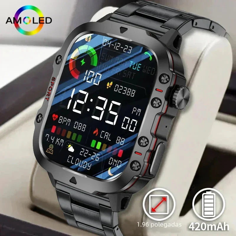 2024 New Xiaomi Military Smart Watch for Men – IP68, 5ATM Waterproof, Outdoor Sports Fitness Tracker, Health Monitor, 1.96" BT Call Smartwatch