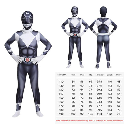 Samurai Ranger Cosplay Costume Set - Superhero Jumpsuit & Mask for Halloween and Birthday Parties