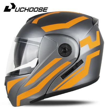 New Full Face Motorcycle Helmet – Racing Helmet with Double Sun Visor & Flip-Up Double Lens for Men & Women, DOT Certified