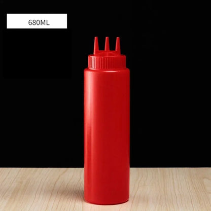 Plastic Squeeze Sauce Bottle – Graduated Jam & Salad Container with 3 Nozzles