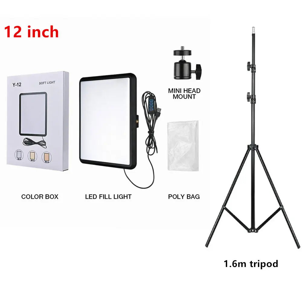 High Power 352-LED Video Light Panel – 2800K-7000K Adjustable Studio Fill Lamp with Light Stand for Live Streaming Photography