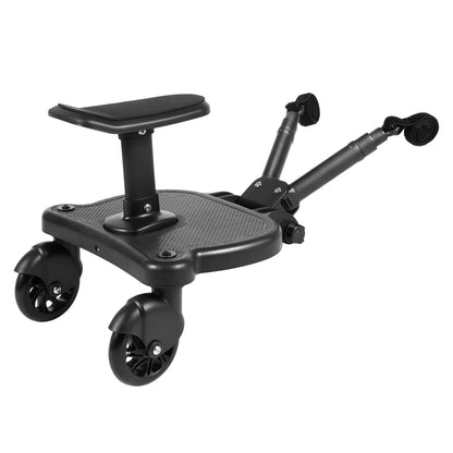 2-in-1 Universal Stroller Buggy Board with Detachable Seat – Pram Pedal Adapter for Kids, 25kg Load Capacity
