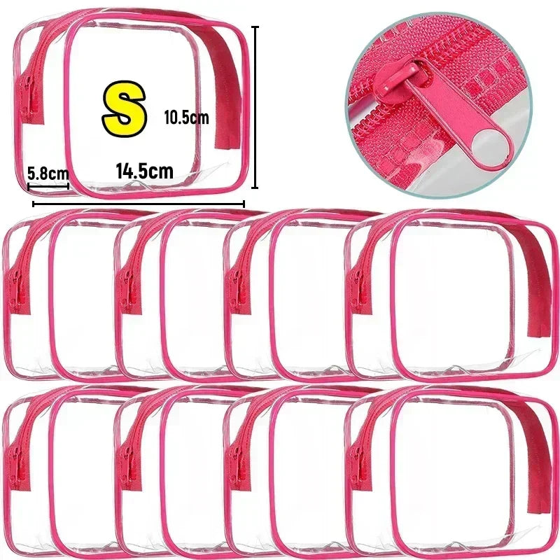 1/20PCS Transparent PVC Travel Organizer — Clear Makeup & Cosmetic Bag, Toiletry & Beauty Case