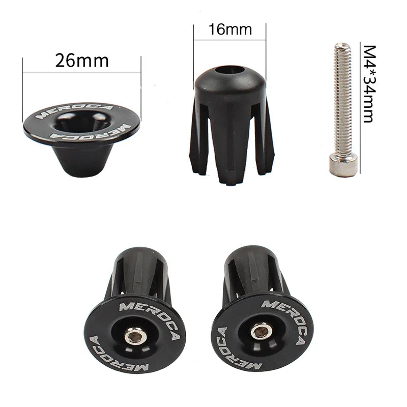 Aluminum Alloy Handlebar End Plugs: 1 Pair for Mountain & Road Bikes - BMX MTB Grip Cover & Bicycle Accessories