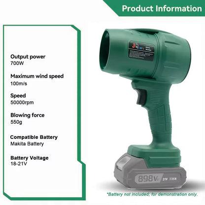 Powerful Turbo Air Blower – 550g Thrust Leaf, Snow & Sand Cleaner, 18V Makita Battery Required