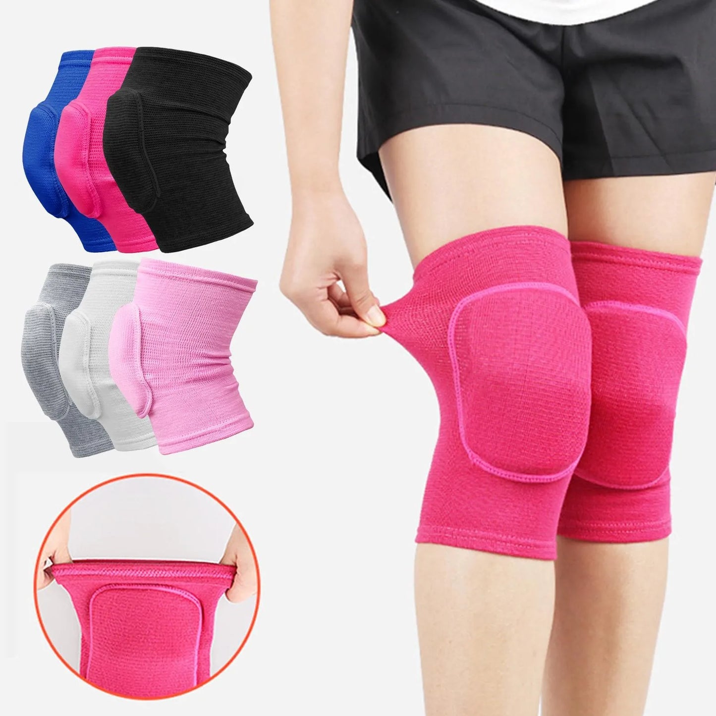 2PCS Sports Compression Knee Pads – Elastic Thickened Sponge Knee Brace for Workout & Dance