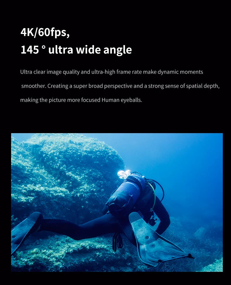 VIRAN V10 5K Waterproof Action Camera with 2" Touch LCD, Electronic Image Stabilization, Dashcam & Motion Detection