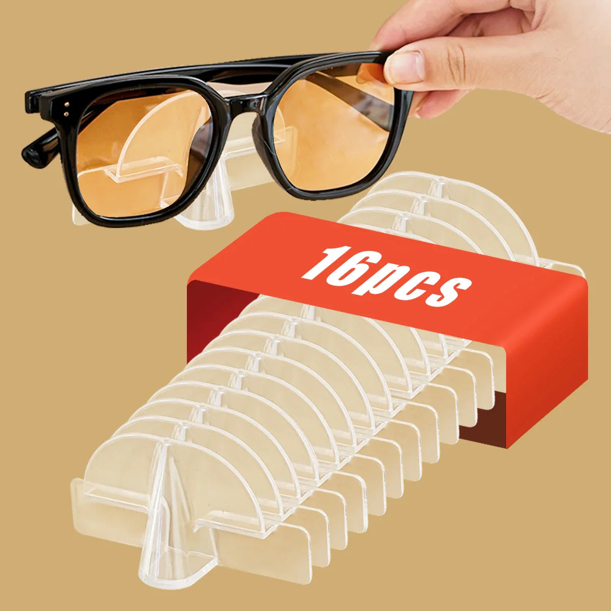 10/16/20/30/40pcs Wall-Mounted Glasses Holder – Fashionable Eyeglass Storage Rack