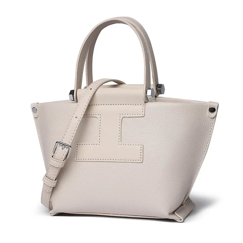 Luxury Cowhide Women’s Tote Bag – High-Quality Genuine Leather Shoulder and Crossbody Handbag, Fashionable Sac A Main