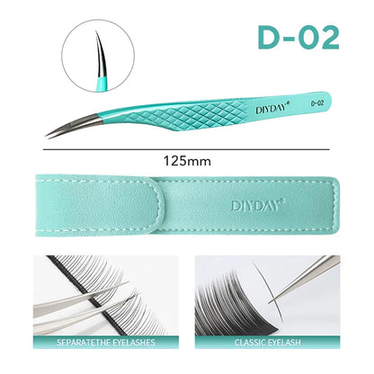 DIYDAY Anti-Slip Tweezers — High-Density Fiber Tip for Eyelash Extensions & Eyebrow Precision Beauty Tools