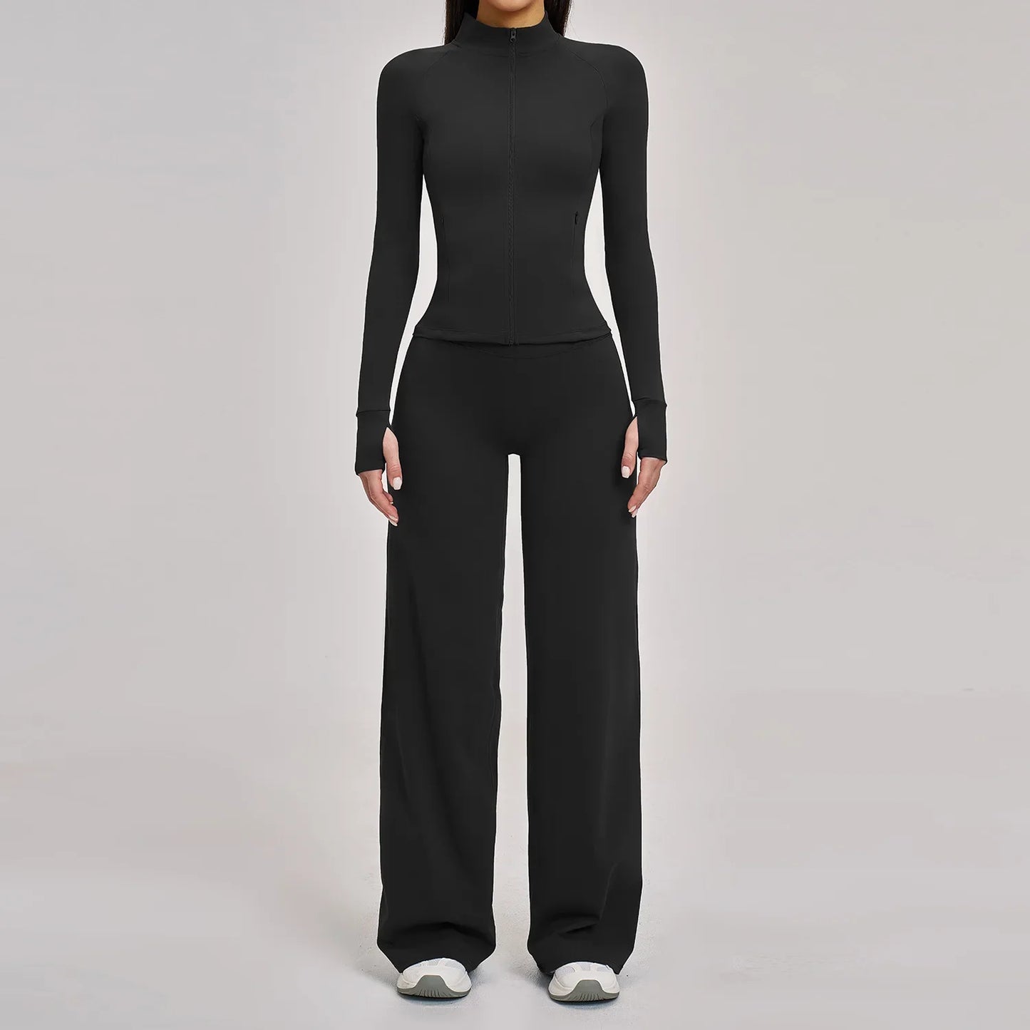 Women’s 2/3PCS Yoga Set – Long Sleeve Sports Bra & High Waist Leggings Gym Workout Tracksuit Fitness Athletic Wear Outfit
