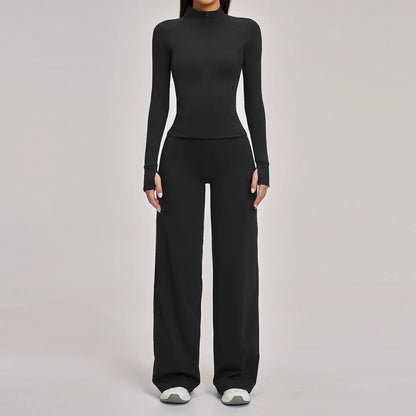 Women’s 2/3PCS Yoga Set – Long Sleeve Sports Bra & High Waist Leggings Gym Workout Tracksuit Fitness Athletic Wear Outfit