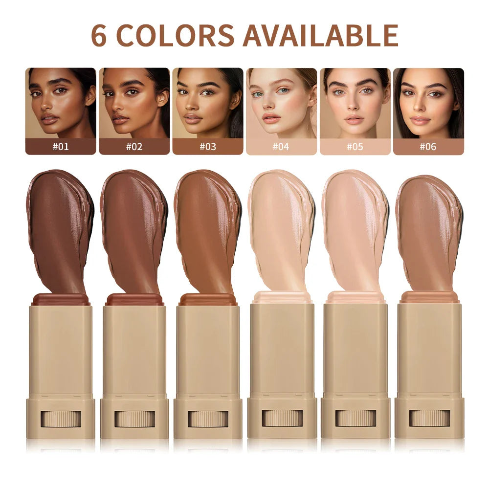 Balm Serum Skin Tint – Silky Texture, Moisturizing Coverage & Plumping Stick Foundation for Even Skin Tone, Travel-Friendly