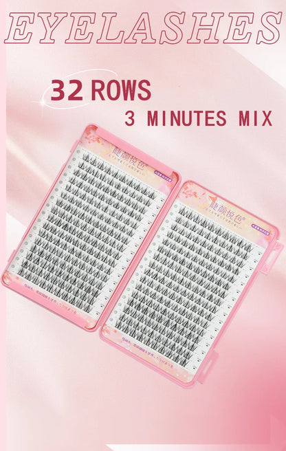 32 Rows Individual Eyelash Extensions – Professional Cluster Lashes for Grafting, Large Capacity by Flowerknow