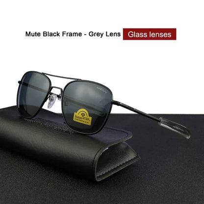 RE Military Aviation Sunglasses — Vintage Titanium Frame Pilot Glasses for Men & Women