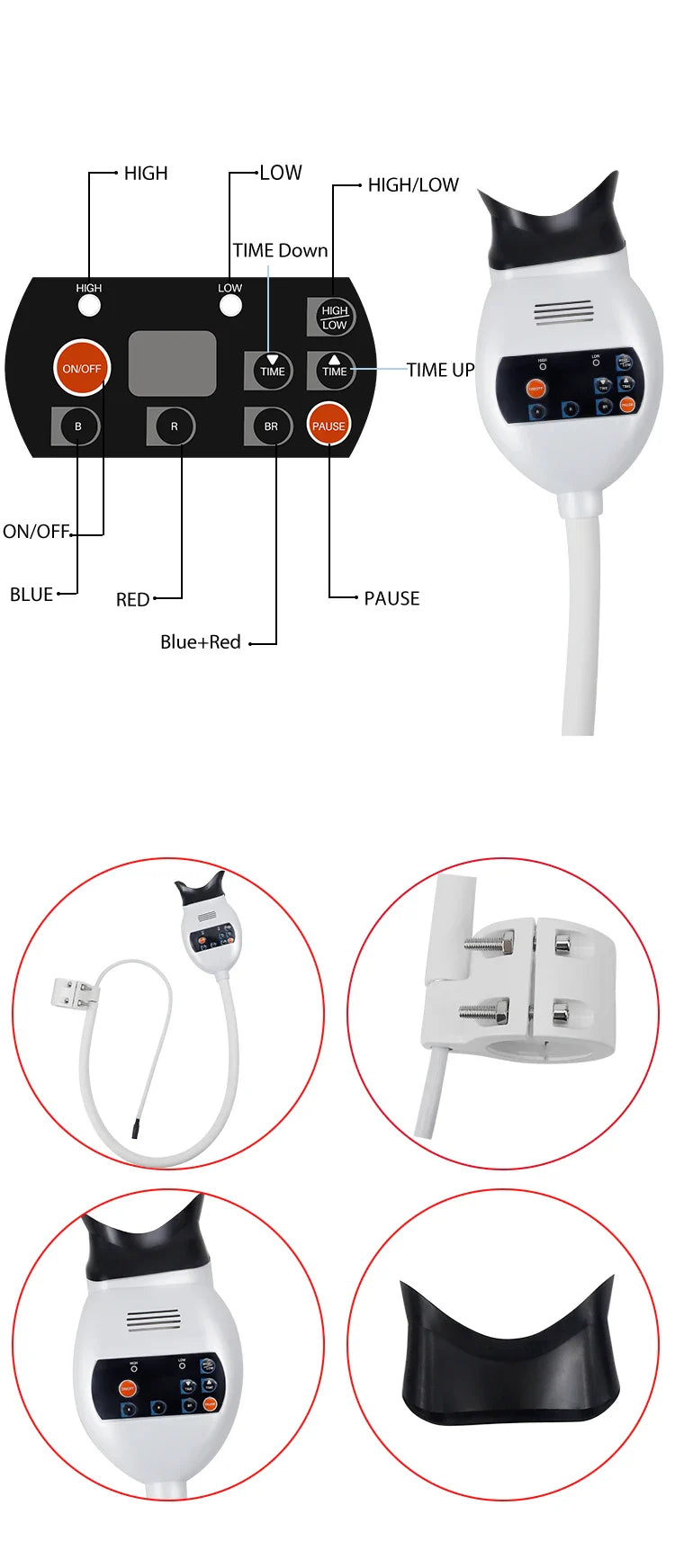 Dental Cold Light Lamp — 3-Color LED Teeth Whitening & Bleaching Accelerator for Dentistry