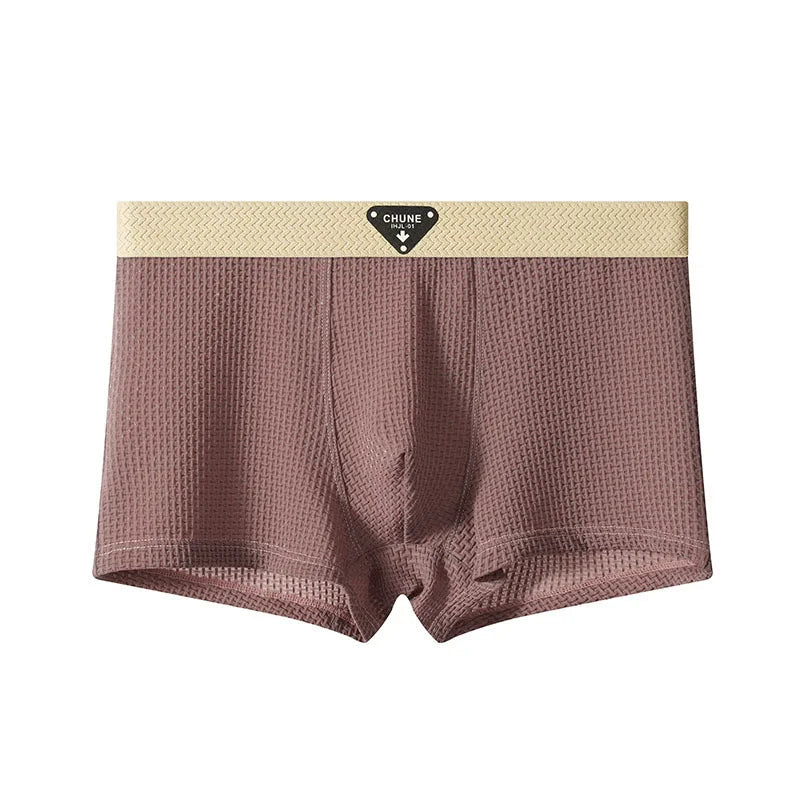 Men’s Ice Silk Boxer Shorts – Breathable Satin-Like Mesh Summer Underwear, Skin-Friendly Comfort Fit (1–3 Pack)