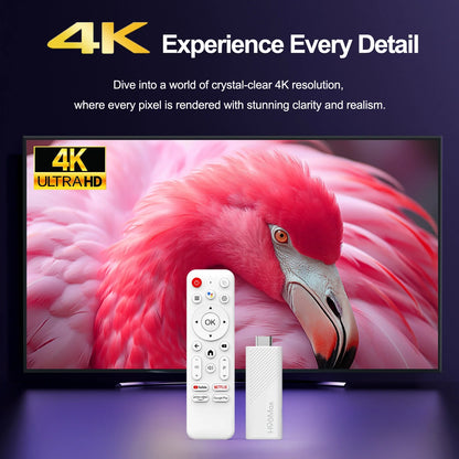 H96 MAX Android TV Stick Allwinner H313 | 4K 3D HDR, 8GB/16GB, Dual WiFi 2.4G/5G/6, Google Voice Remote