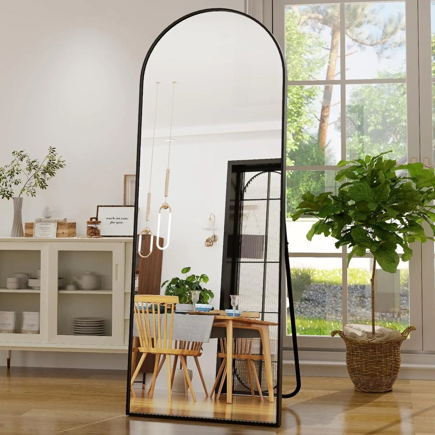21x64 inch Arched Full Length Mirror – High Definition Aluminum Alloy Frame for Bedroom or Living Room