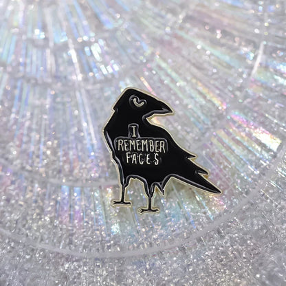 Black Raven Alloy Enamel Pin – Animal Metal Brooch for Clothes, Lapel & Accessories