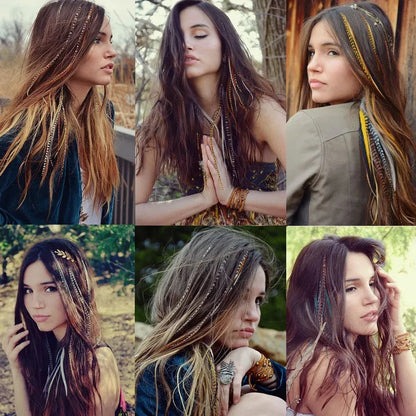 18" Synthetic Long Straight Hair Extension – High Temperature Clip-In Hairpiece, Feather Wig in Blue Rose Color for Women