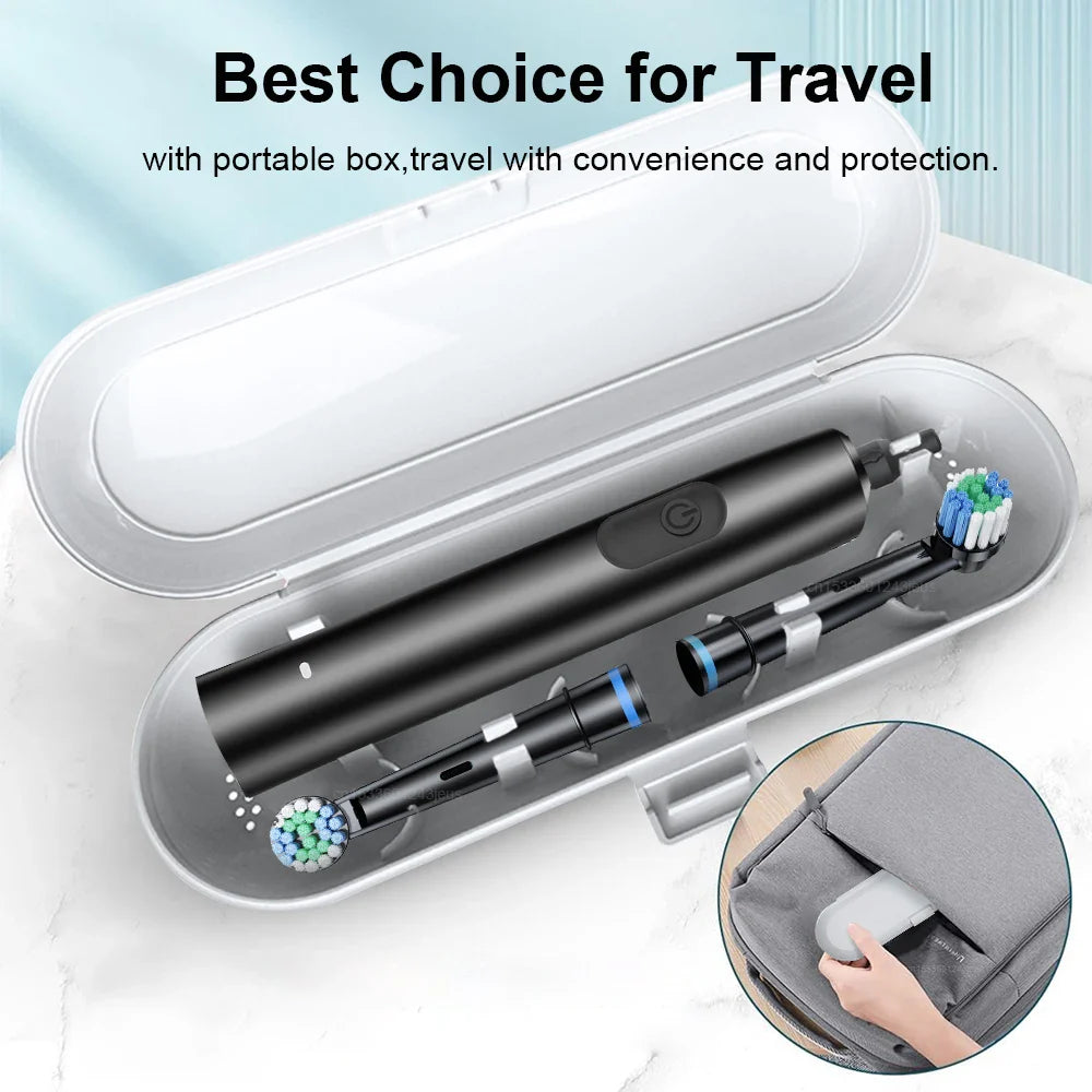 Rechargeable Rotary Electric Toothbrush for Adults – Powerful Rotating Toothbrush with 8 Soft Brush Heads