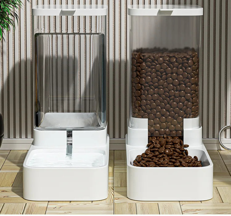 Cat & Dog Automatic Feeder with Water Dispenser – Gravity Food Storage Container