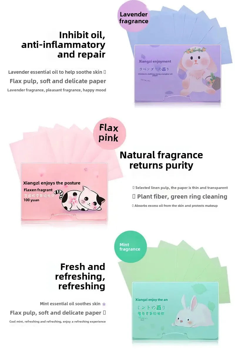 100/300PCS or 6 Packs Portable Facial Oil Blotting Papers – Oil Control & Face Cleansing Wipes
