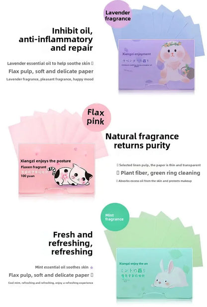 100/300PCS or 6 Packs Portable Facial Oil Blotting Papers – Oil Control & Face Cleansing Wipes