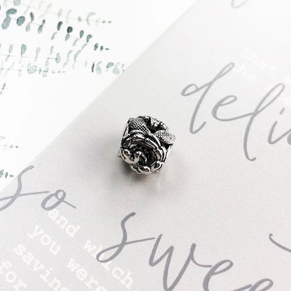 Black Scorpion Charm - 925 Sterling Silver Punk Jewelry Pendant for Men & Women DIY Jewelry Making 5mm Hole