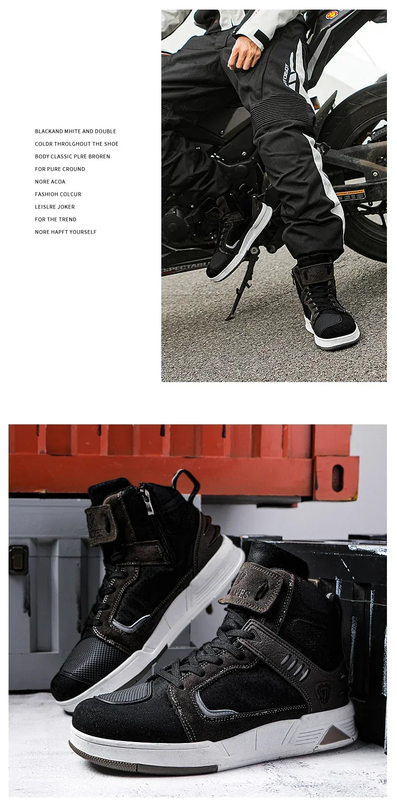 2024 Motorcycle Boots for Men & Women - Breathable Motorbike Riding Shoes, Biker Boots, Motorboats Motorcycle Shoes Bota