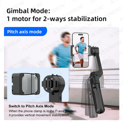 AXNEN HQ2 Series Handheld Mobile Phone Stabilizer – Smartphone Gimbal & GoPro Extension Rod Selfie Stick Tripod