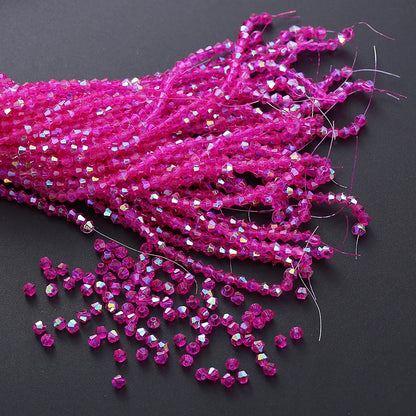 3/4mm Crystal Bicone Glass Beads - White Loose Faceted Beads for DIY Bracelets, Earrings & Jewelry Making